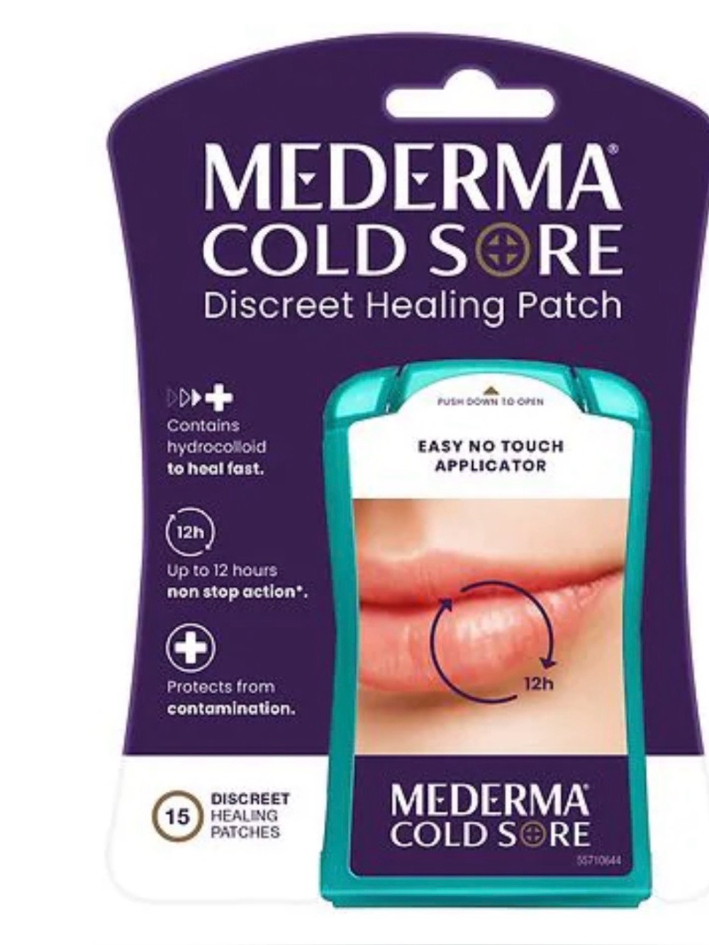 Mederma Cold Sore Discreet Healing Patch that includes a no-touch applicator